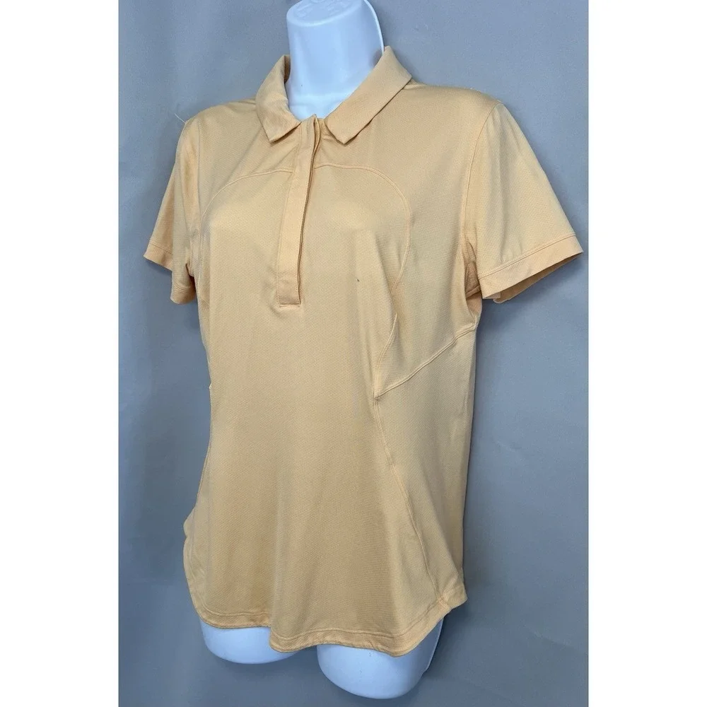 Lululemon Quick Drying Short Sleeve‎ Polo SUMG Orange Size 10